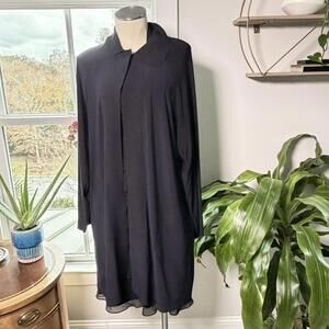 Norma Kamali Navy Blue Long Sleeve Tunic Dress Size M